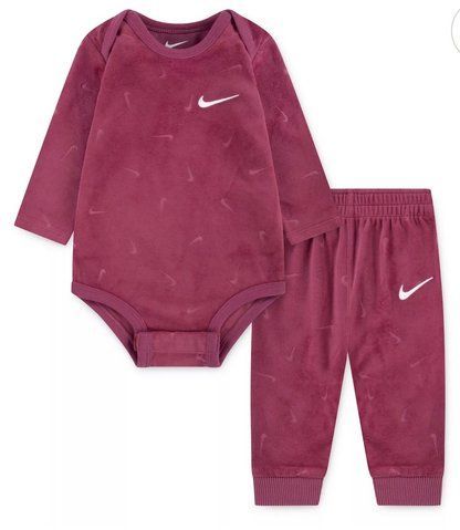 Nike Велюровий костюм: боді та штанці; колір: малина 256 фото