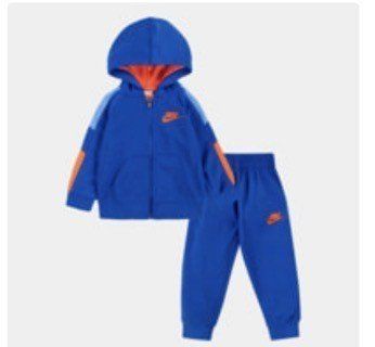 Nike Костюм зіп-кофта з капюшоном та штани Колір: Синій/помаранчеві вставки 291 фото