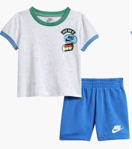 Комплект Nike футболка та блакитні шорти 378 фото
